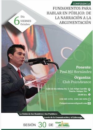 Impartirán conferencia Fundamentos para hablar en público, este viernes