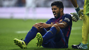Luis Suárez fuera de cuatro a cinco semanas por lesión