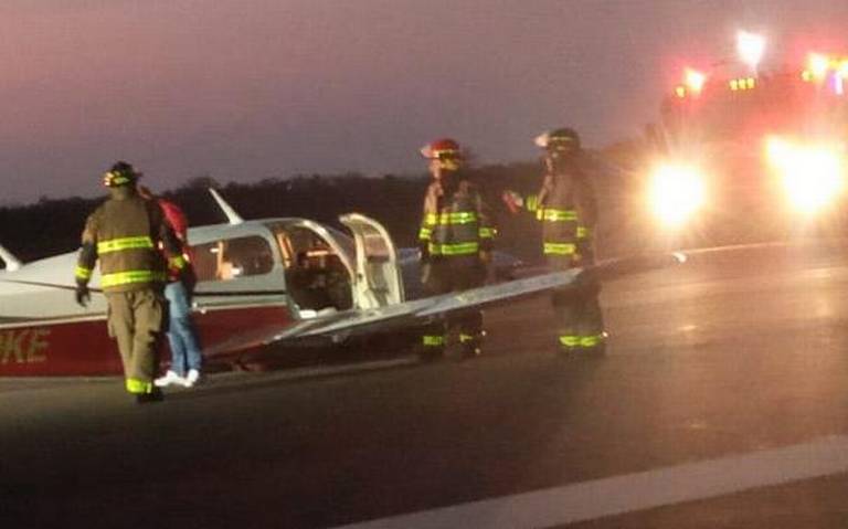 Avioneta tiene problemas al aterrizar en aeropuerto