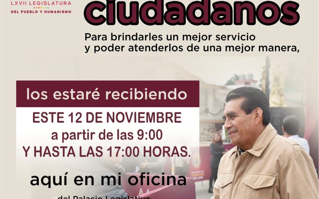 Diputado Bautista recibirá a ciudadanos solo hasta las 17:00 hrs. por agenda legislativa