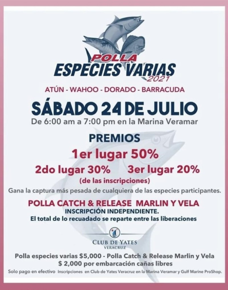 Alista Club de Yates Veracruz la “Polla de Especies Varias 2021”